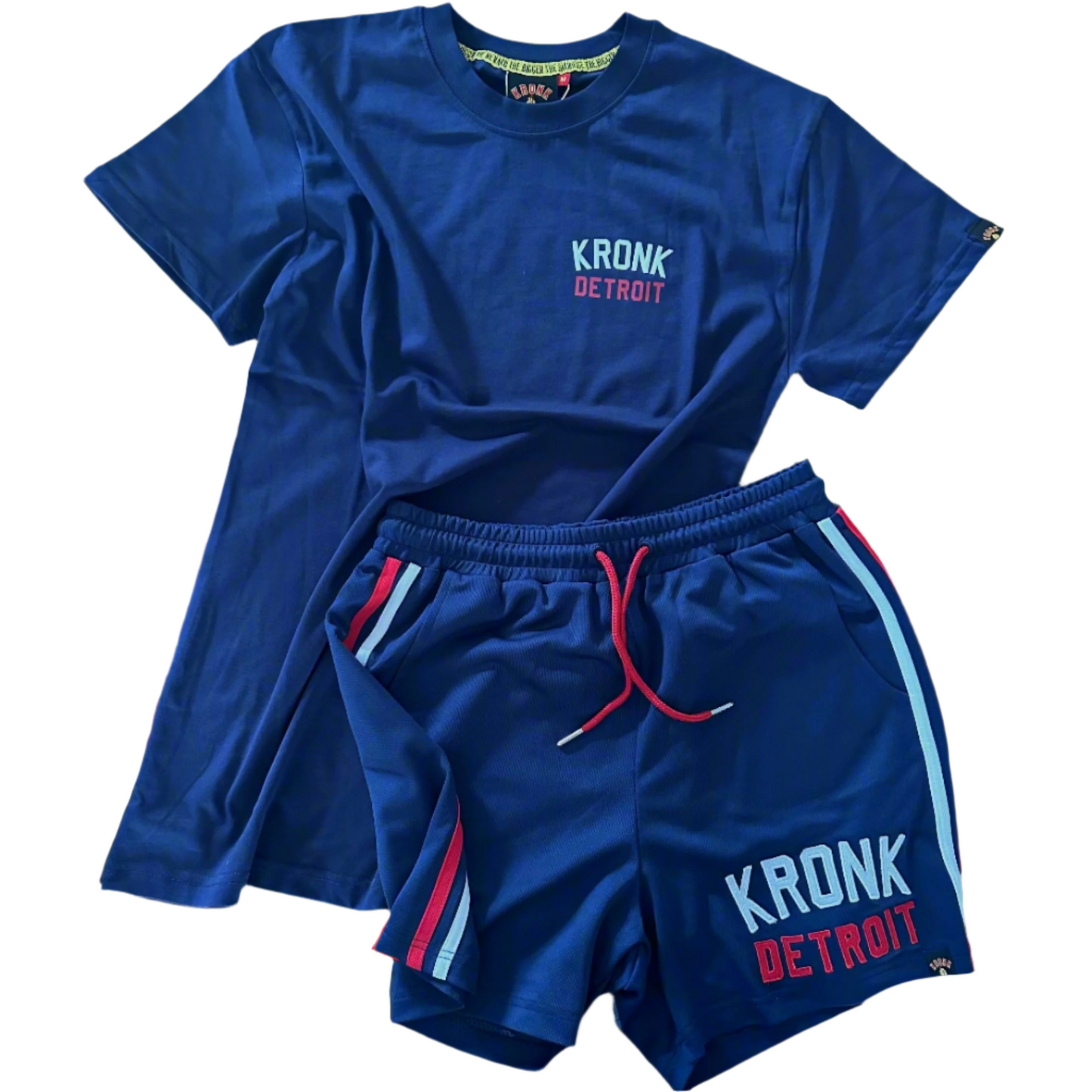 KRONK Iconic Detroit x Turn Up The Heat Regular Fit T Shirt Navy