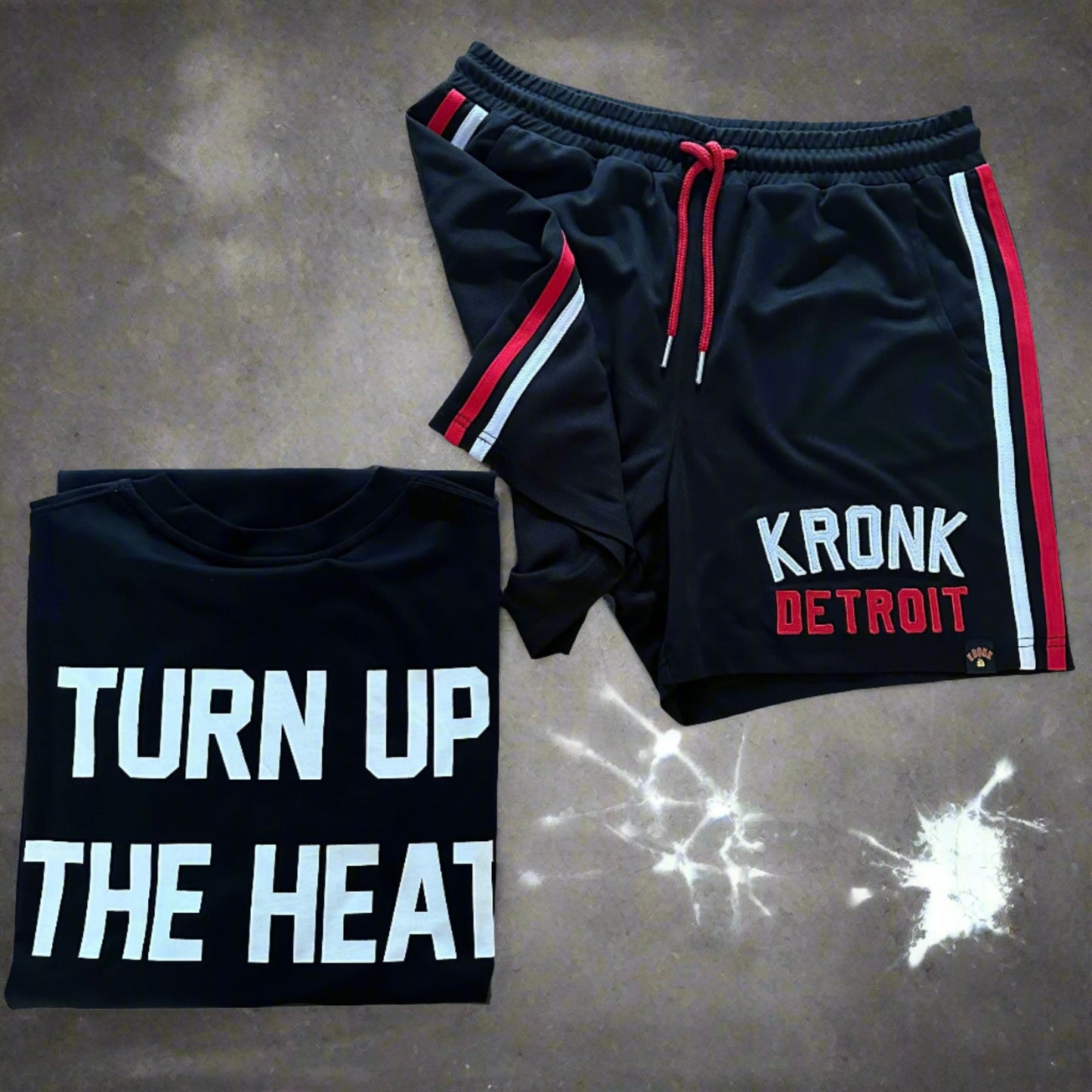 KRONK Iconic Detroit x Turn Up The Heat Regular Fit T Shirt Black