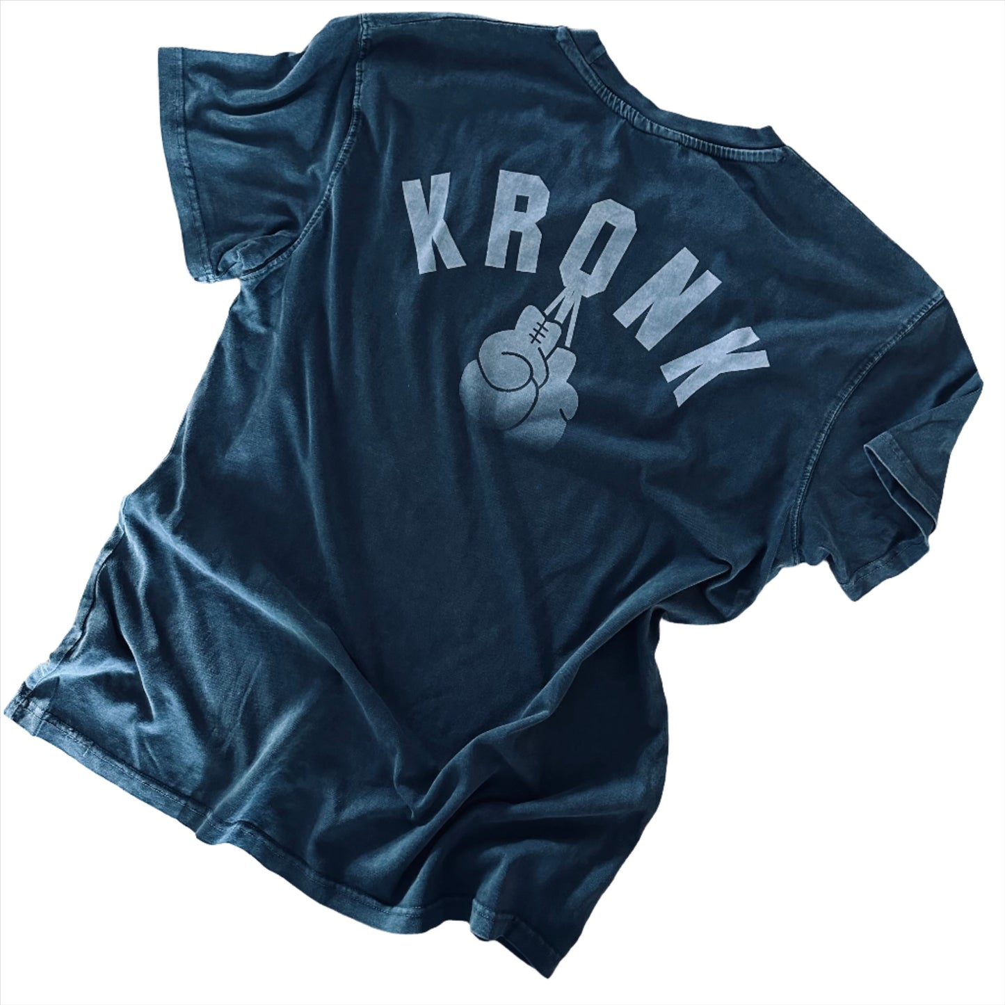 KRONK Faded G Loose Fit Vintage Wash T Shirt Charcoal