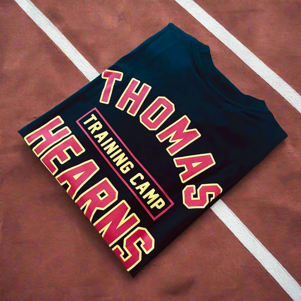 KRONK Thomas Hearns Training Camp Regular Fit T Shirt Black - Red & Yellow print