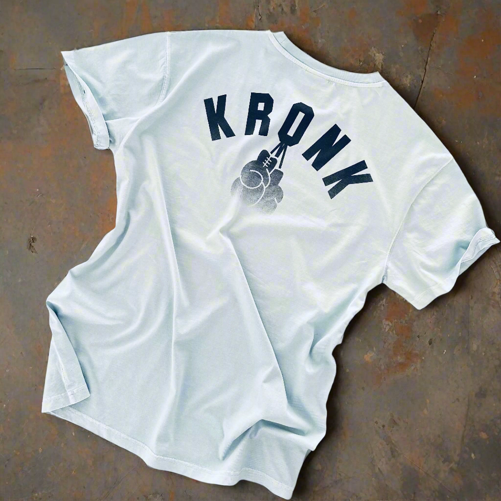 KRONK Faded G Loose Fit Vintage Wash T Shirt Pale Blue