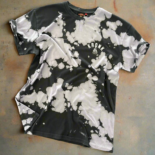 KRONK Snow Wash Faded G Vintage Loose Fit T Shirt Charcoal