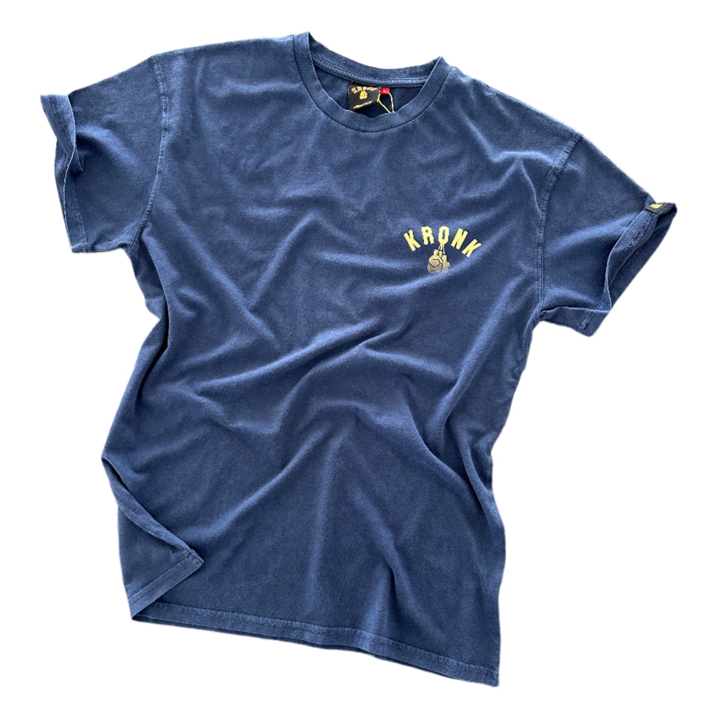 KRONK Faded G Loose Fit Vintage Wash T Shirt Navy