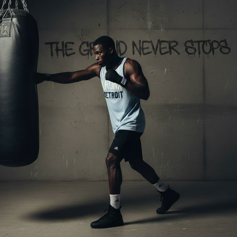 KRONK Iconic Detroit Applique Training Gym Vest Sky Blue, Navy & White