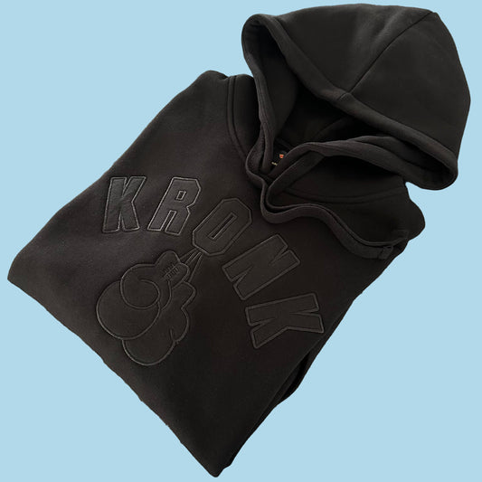 KRONK Gloves Applique Hoodie Loose Fit Black Stealth