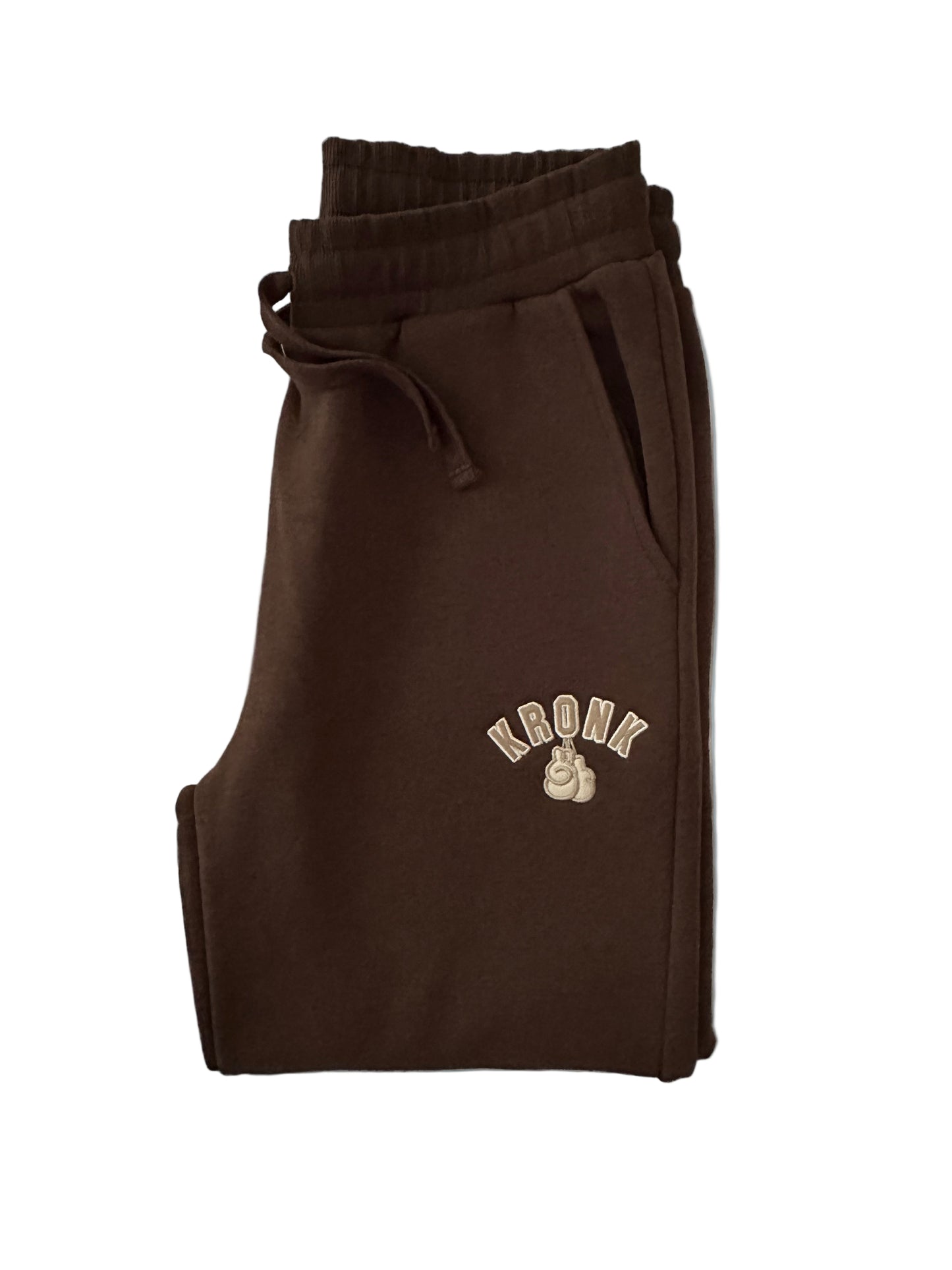KRONK Gloves Applique Joggers Loose Fit Dark Brown