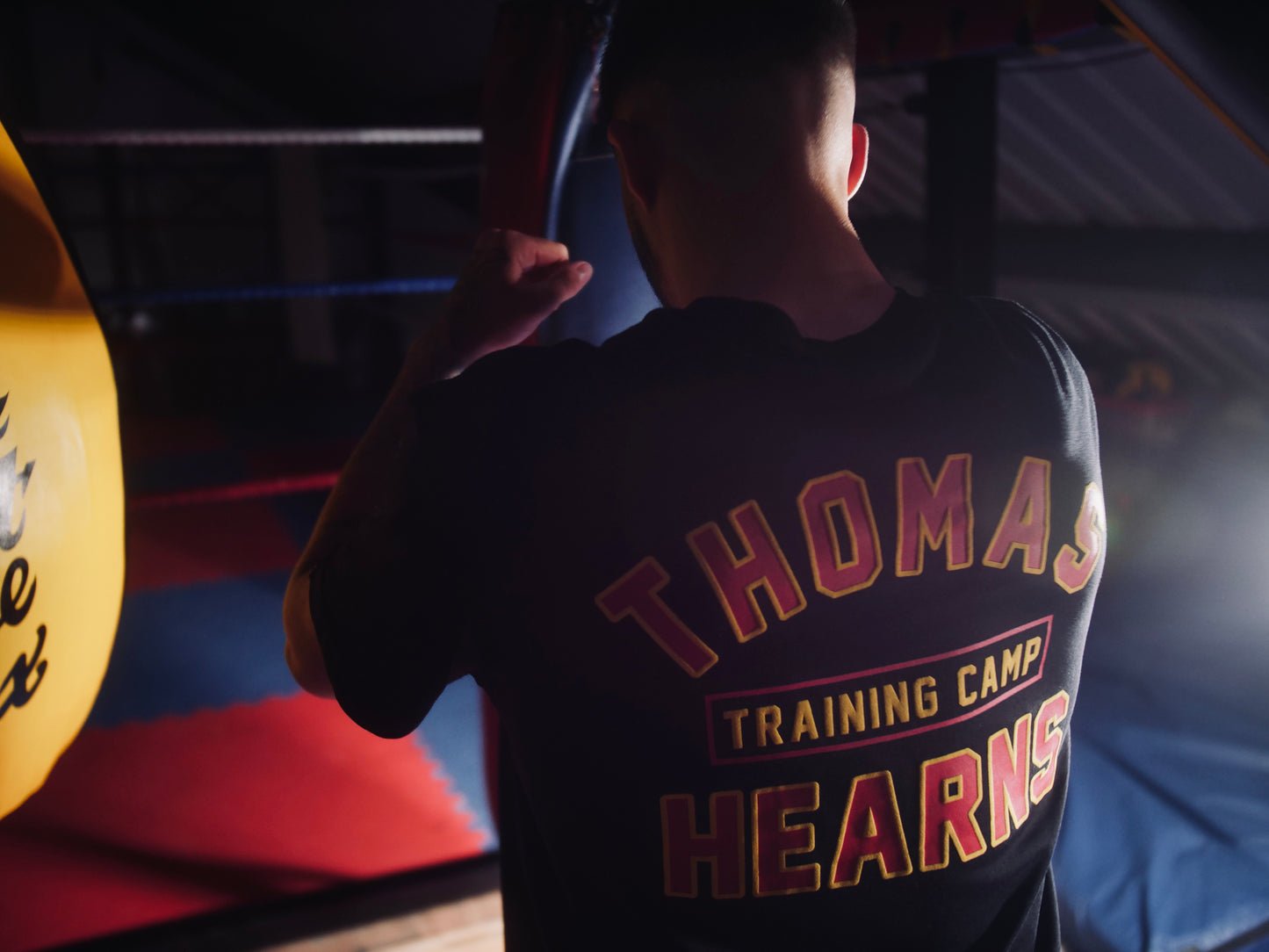 KRONK Thomas Hearns Training Camp Regular Fit T Shirt Black - Red & Yellow print