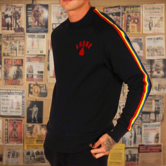 KRONK Striped Sleeve Sweatshirt Regular  Fit Navy