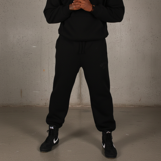 KRONK Gloves Applique Joggers Loose Fit Black Stealth
