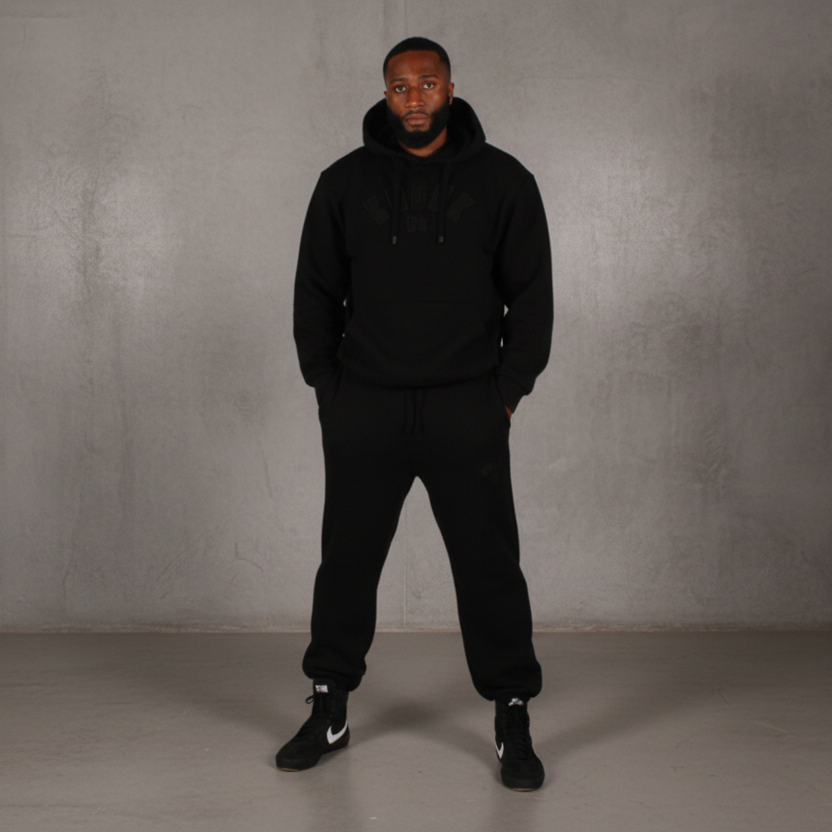 KRONK Gloves Applique Tracksuit Loose Fit Black Stealth