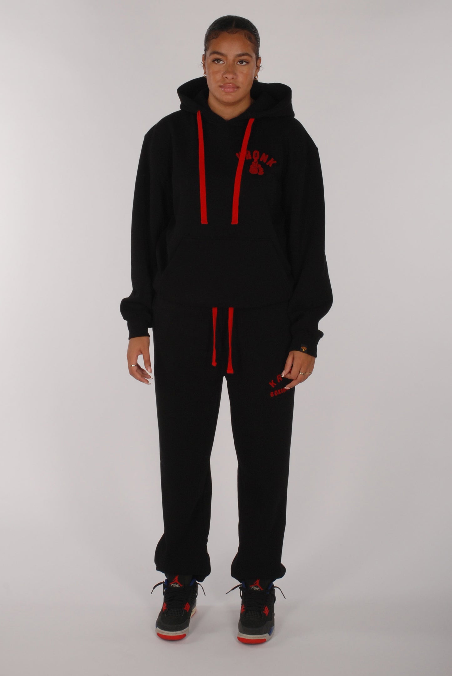 KRONKWOMEN Boxing Team Hoodie Loose Fit Black