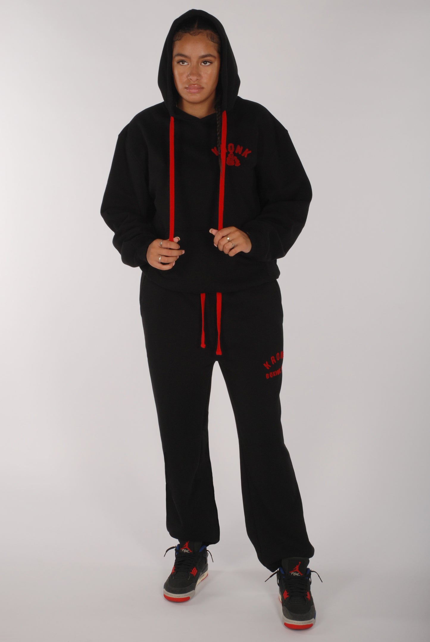 KRONKWOMEN Boxing Team Joggers Loose Fit Black