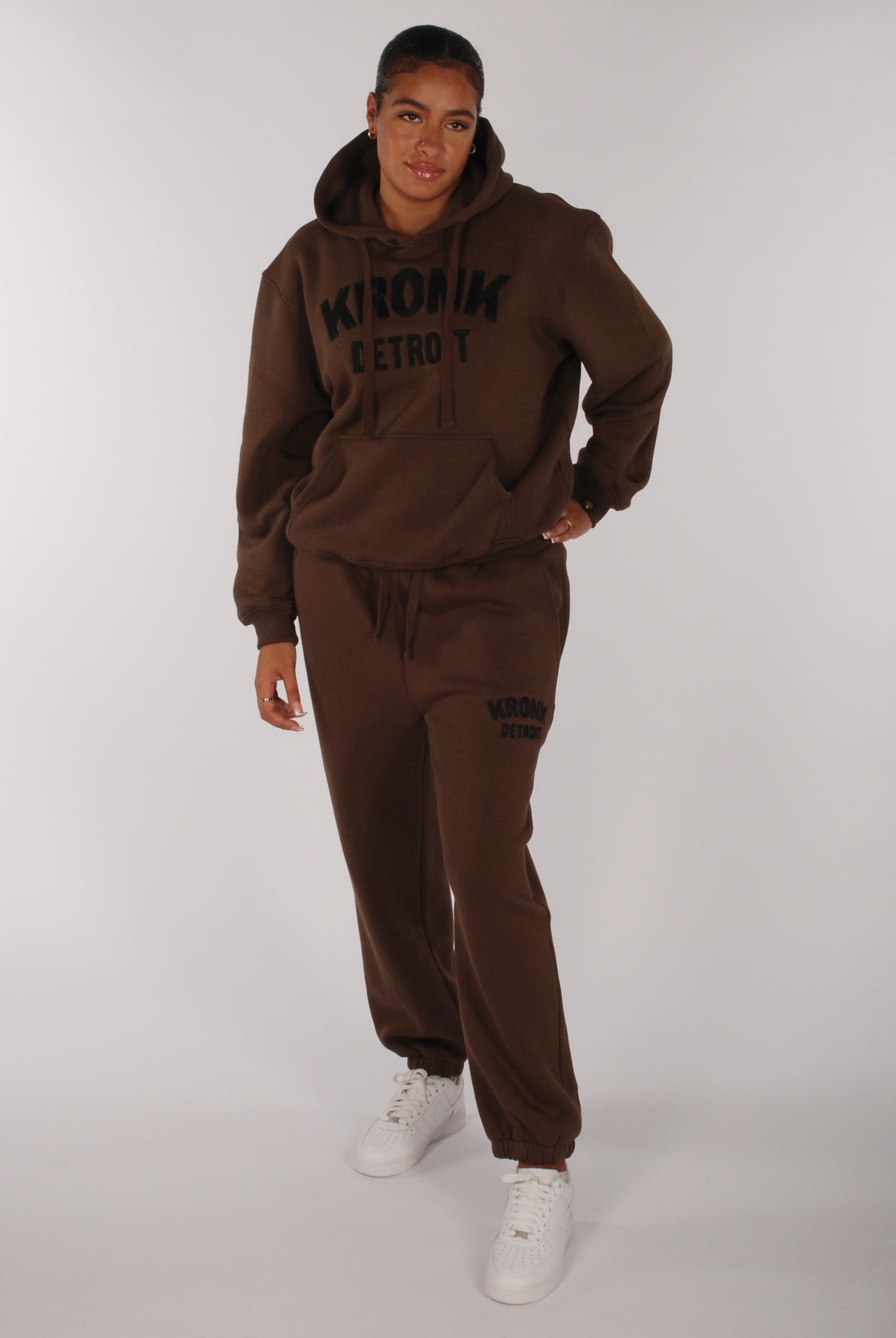 KRONKWOMEN Detroit Hoodie Loose Fit Dark Brown