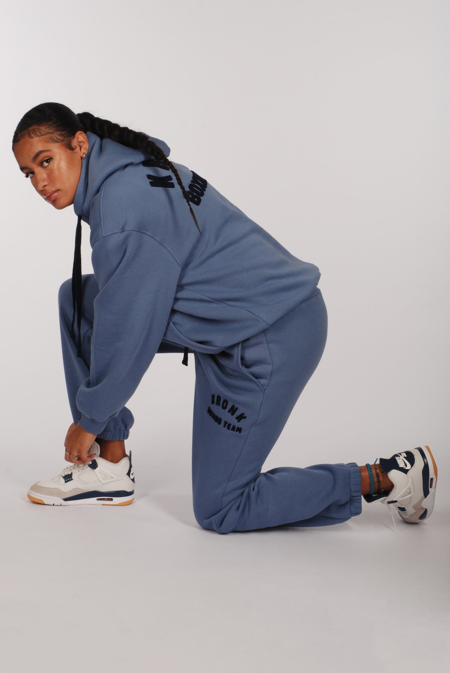 KRONKWOMEN Boxing Team Joggers Loose Fit Steel Blue