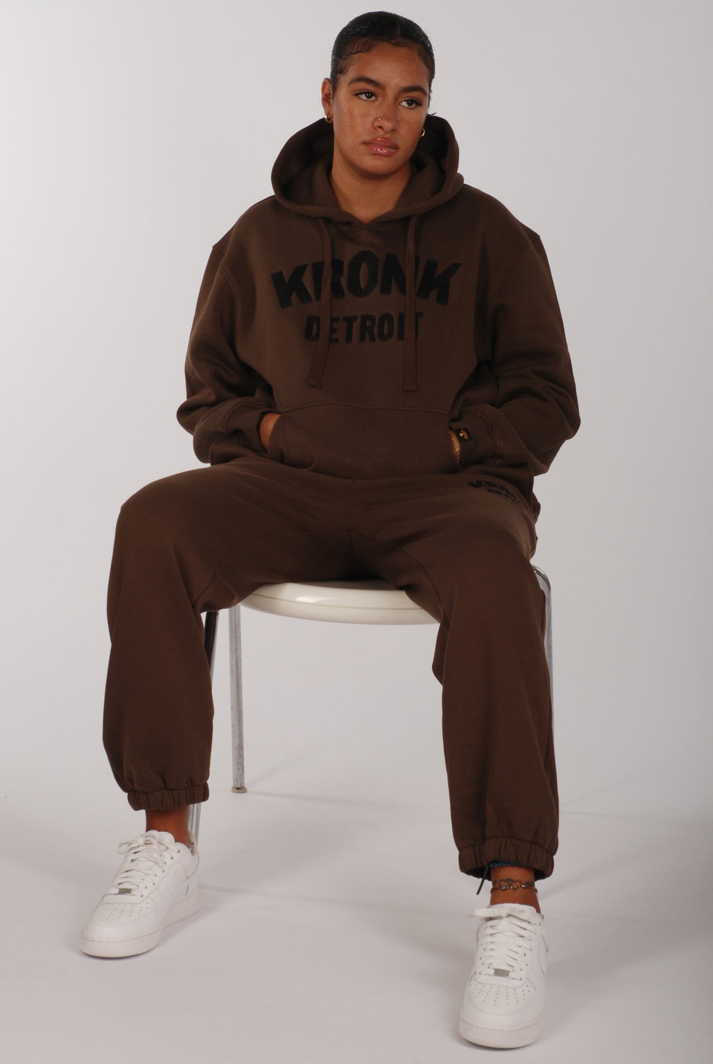 KRONKWOMEN Detroit Hoodie Loose Fit Dark Brown