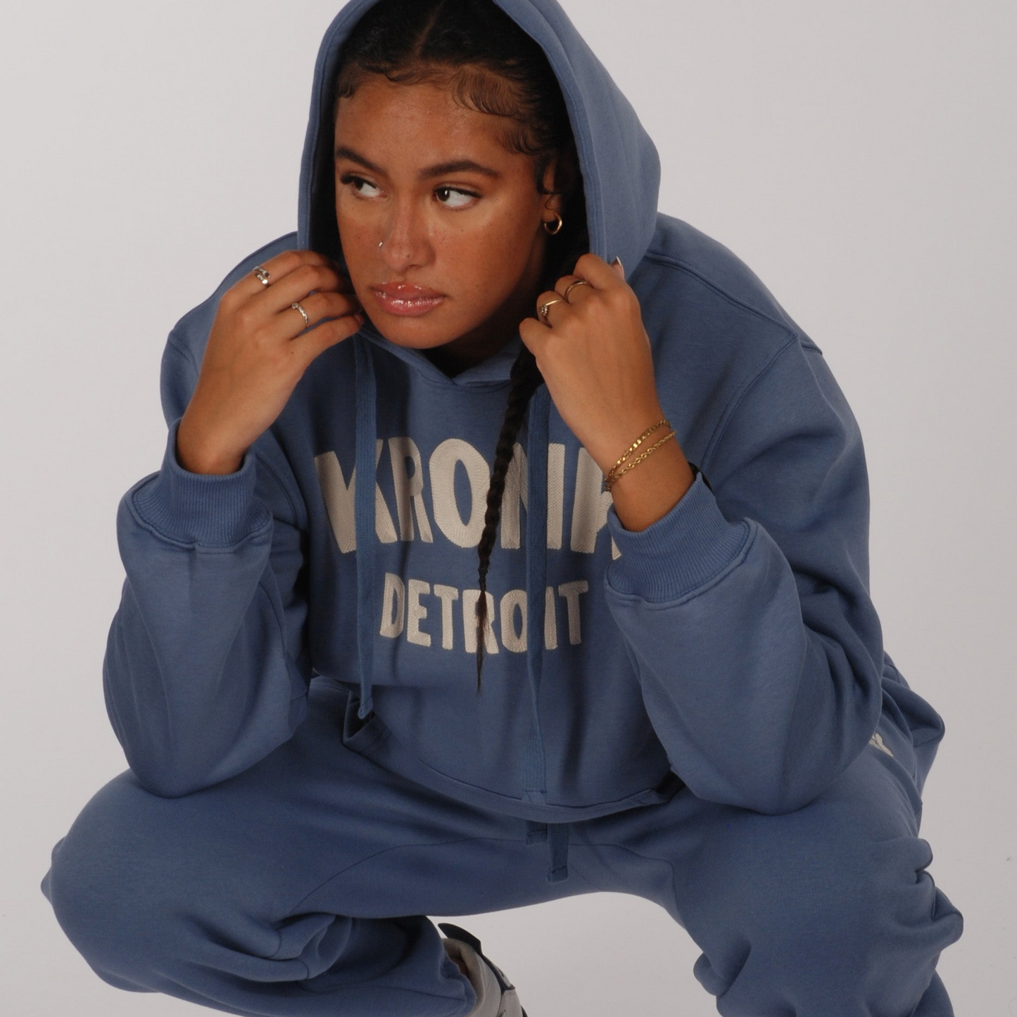 KRONKWOMEN Detroit Hoodie Loose Fit Steel Blue