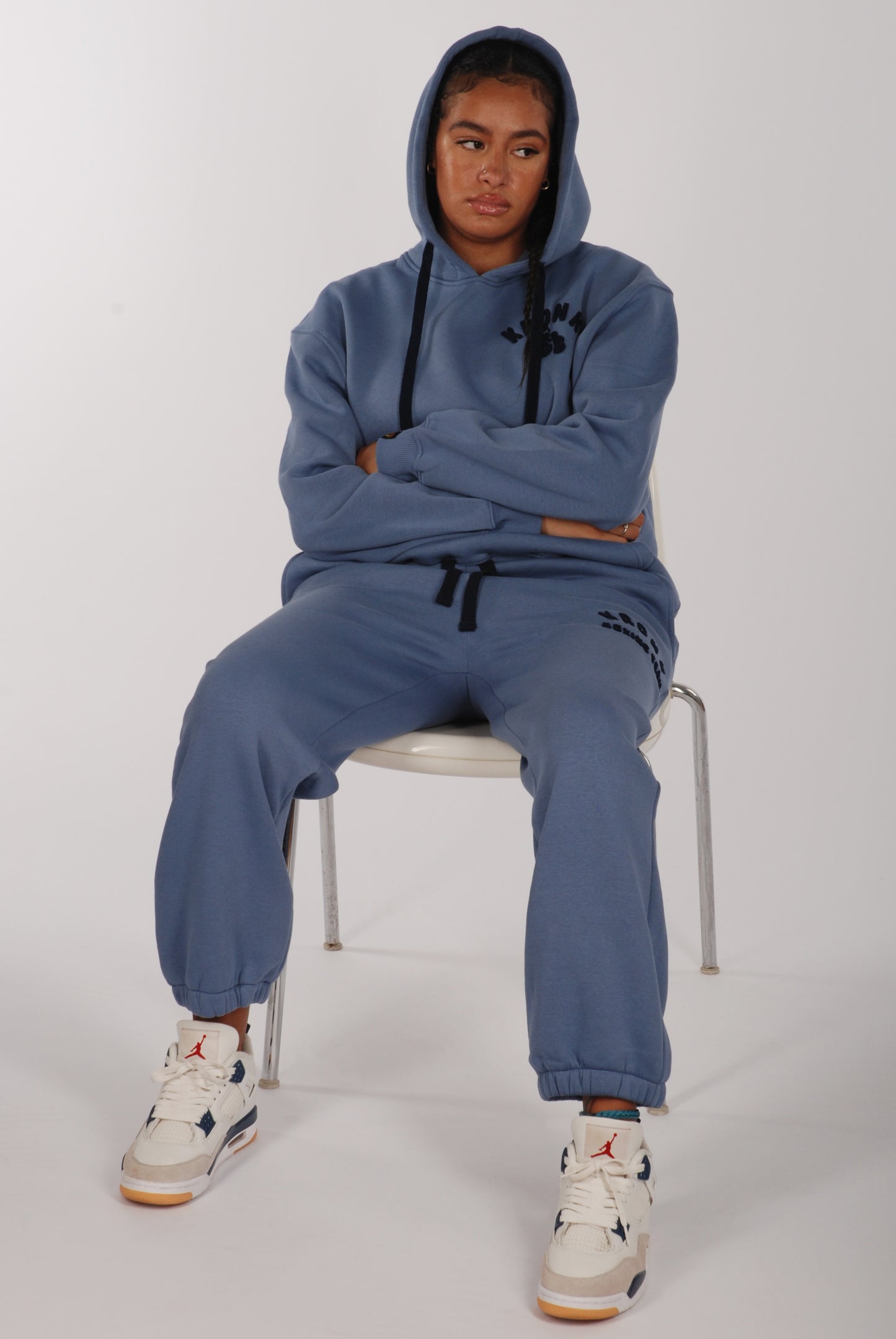 KRONKWOMEN Boxing Team Hoodie Loose Fit Steel Blue