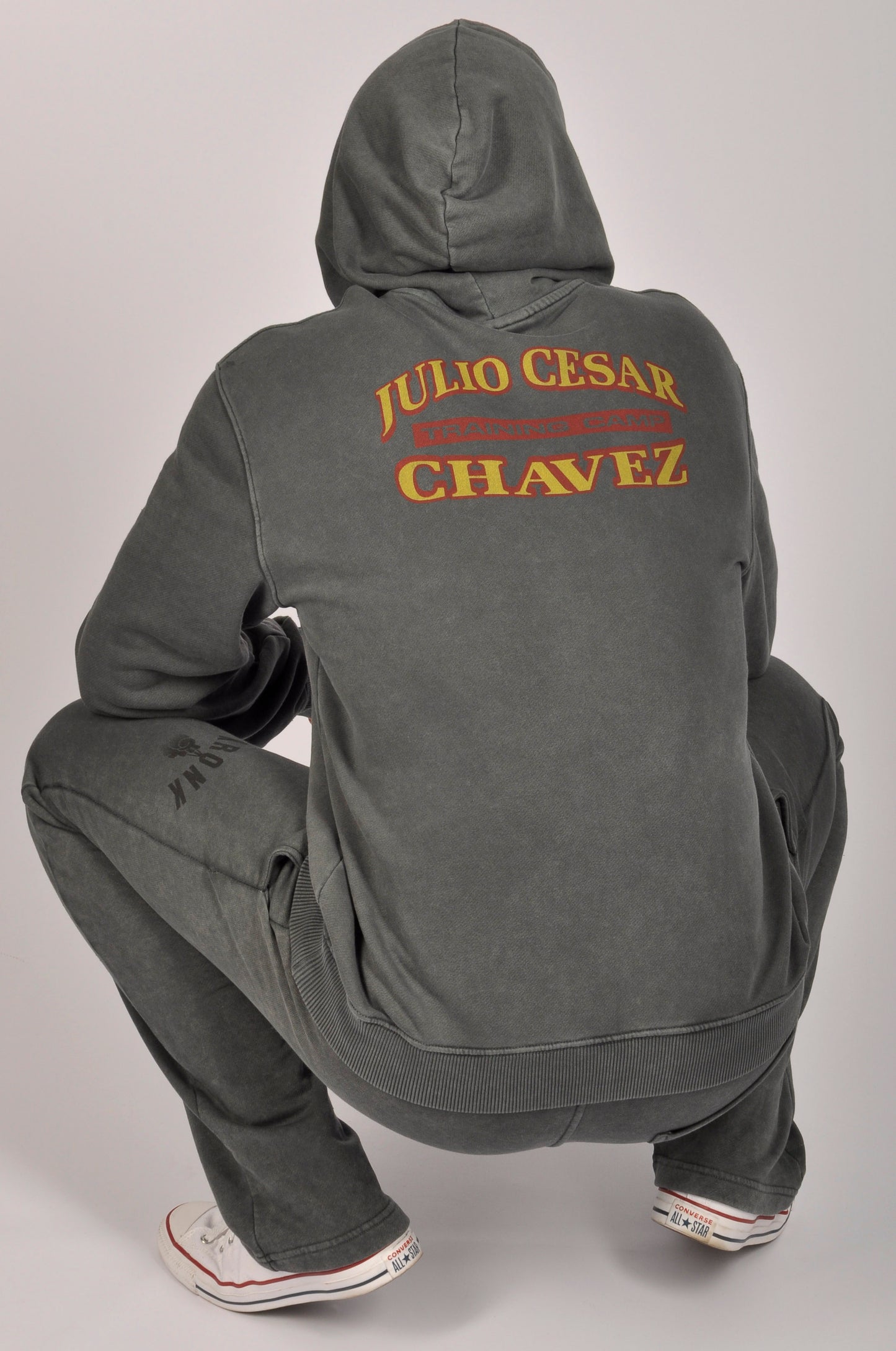 KRONK Chavez Training Camp Vintage Wash Hoodie Loose Fit Charcoal