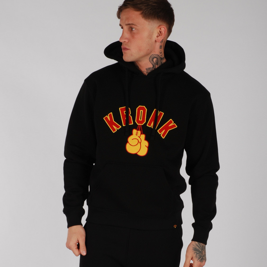 KRONK Gloves Applique Hoodie Loose Fit Black
