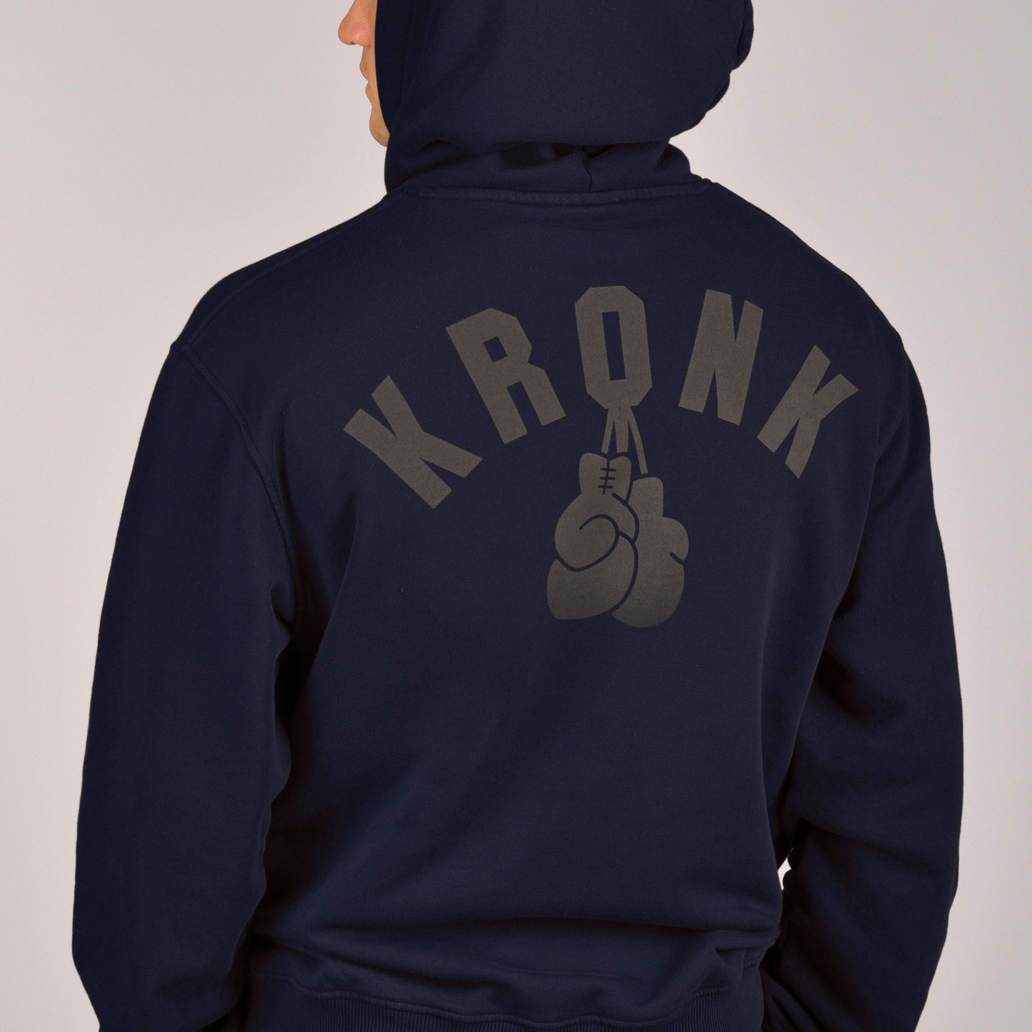 KRONK Faded Gloves Vintage Wash Hoodie Loose Fit Navy