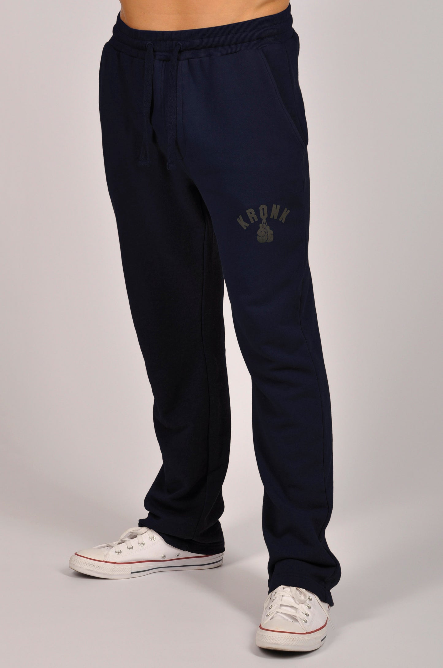 KRONK Faded Gloves Vintage wash Straight Leg Joggers Loose Fit Navy
