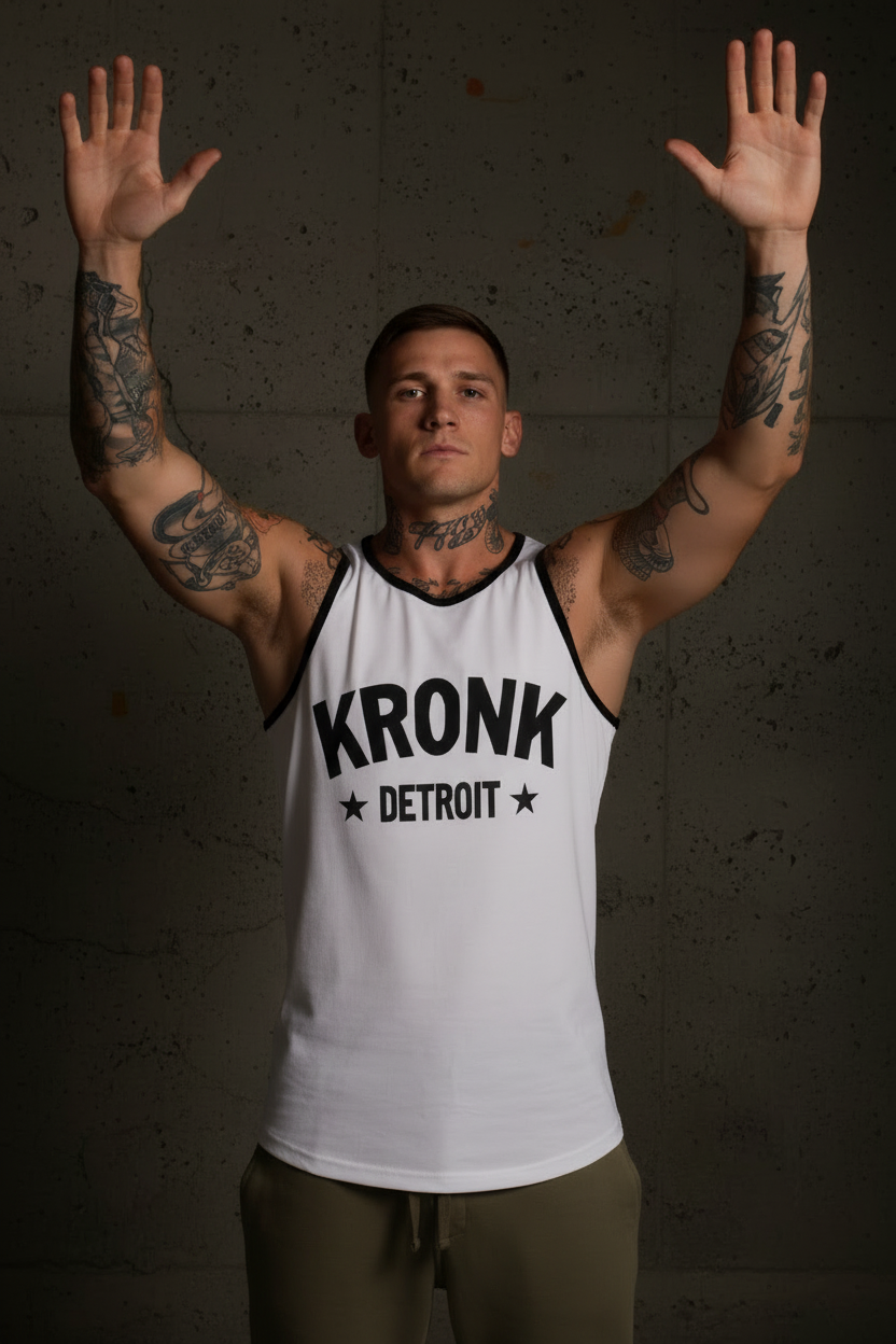 KRONK Detroit Stars Cotton Vest White