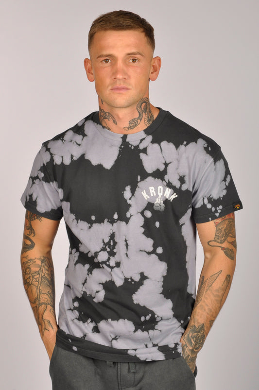KRONK Snow Wash Faded G Vintage Loose Fit T Shirt Charcoal