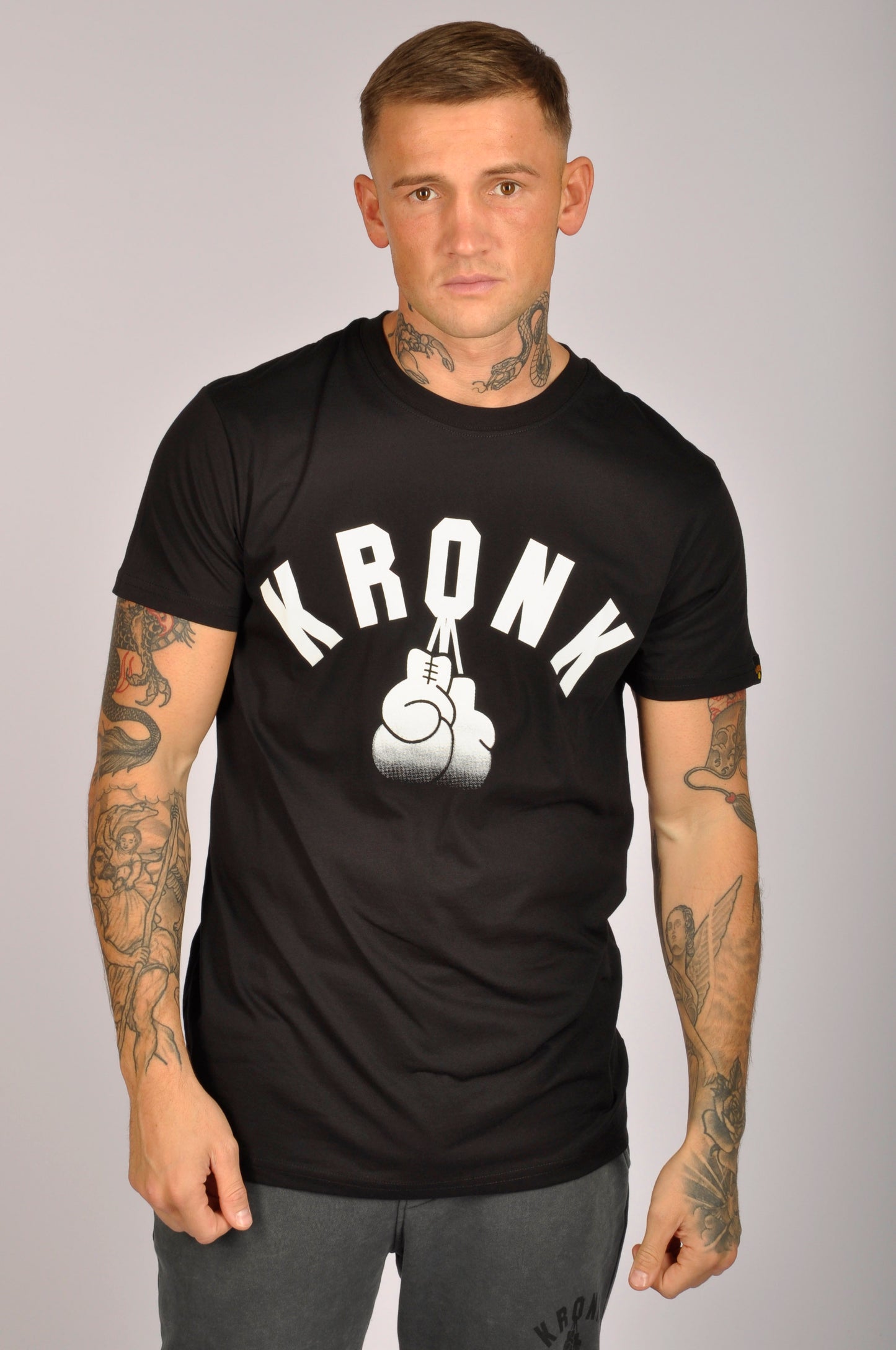 KRONK Faded G Slim Fit Cotton T Shirt Black & White