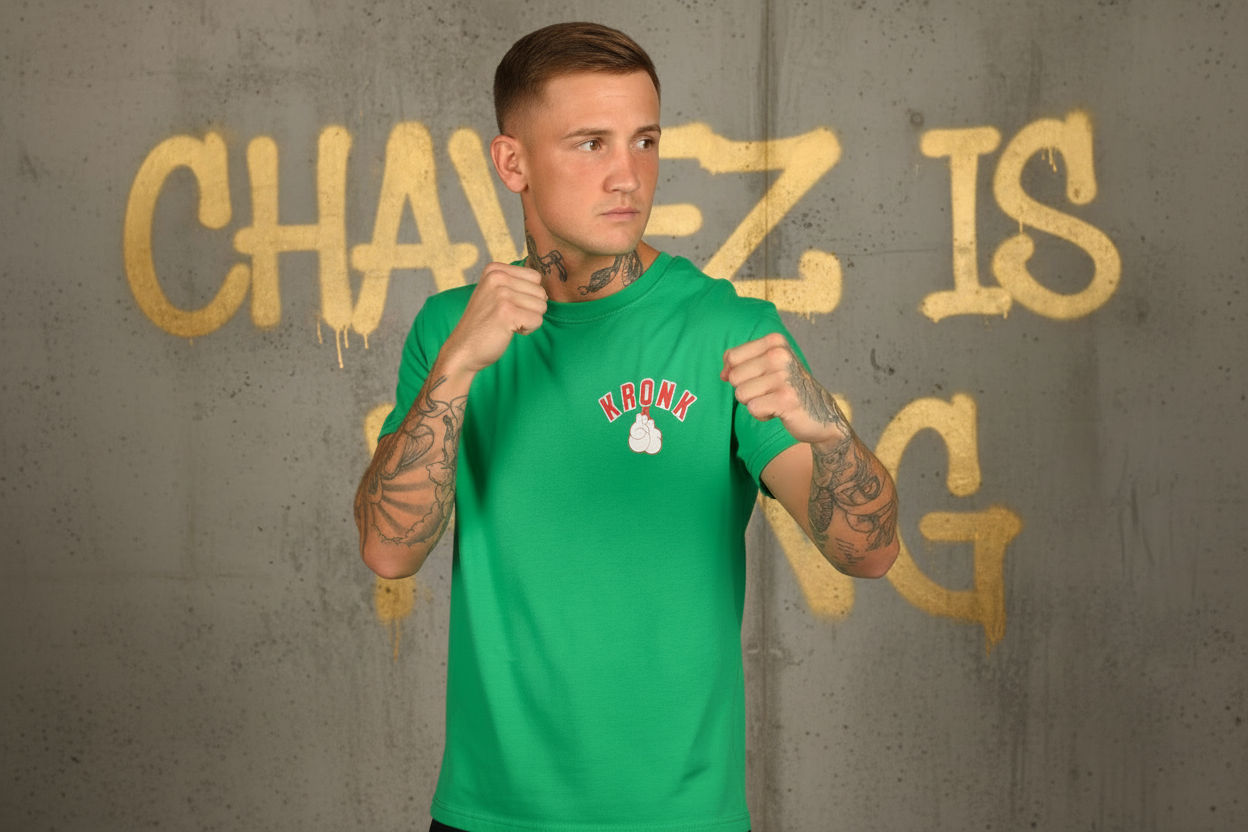 KRONK Julio Cesar Chavez Training Camp Regular Fit T Shirt Mexican Green