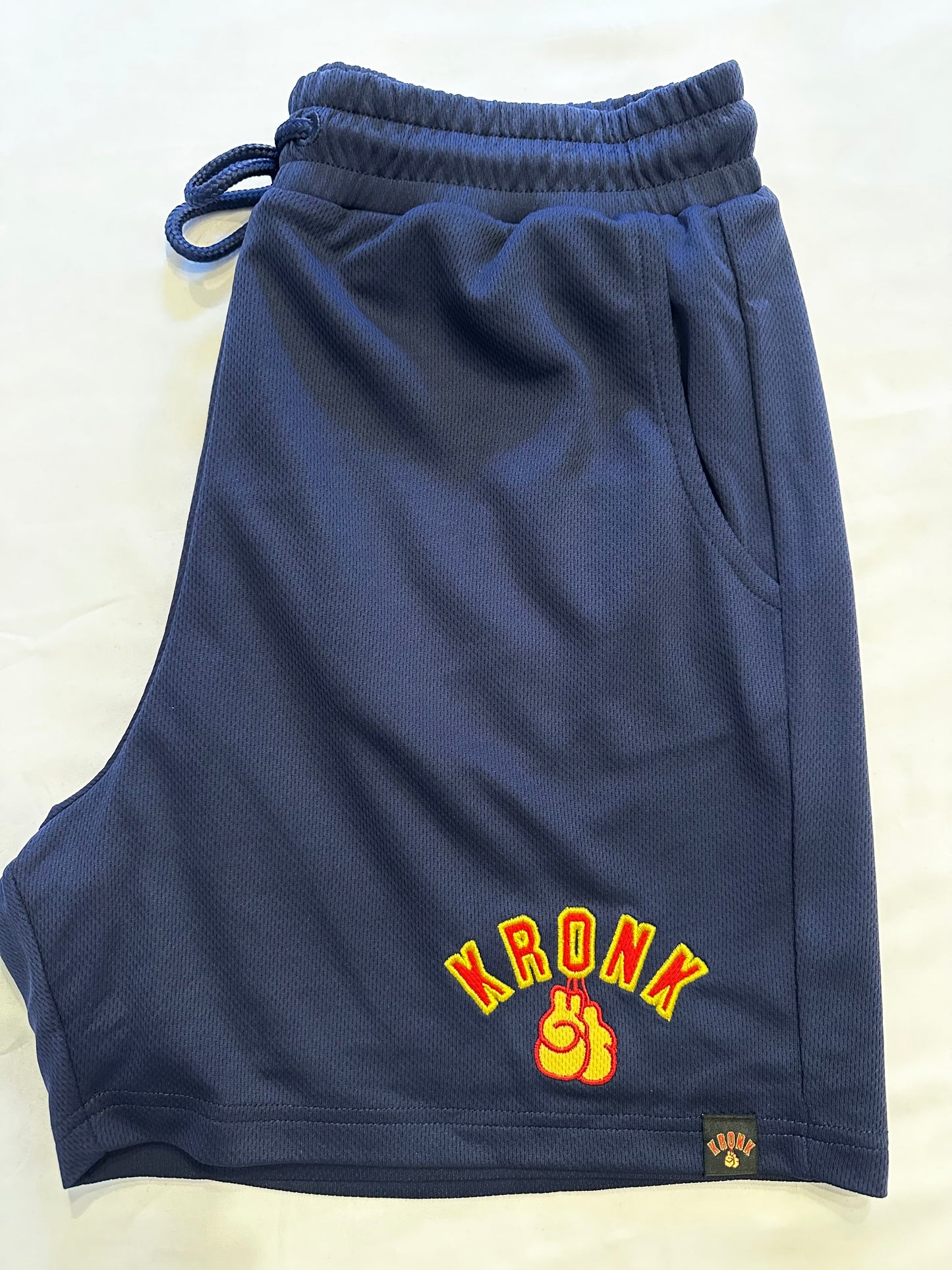 KRONK Gloves Applique Lined Gym Shorts Navy