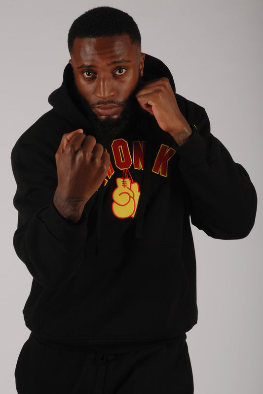KRONK Gloves Applique Hoodie Loose Fit Black