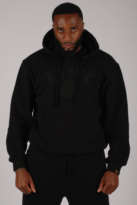 KRONK Gloves Applique Hoodie Loose Fit Black Stealth