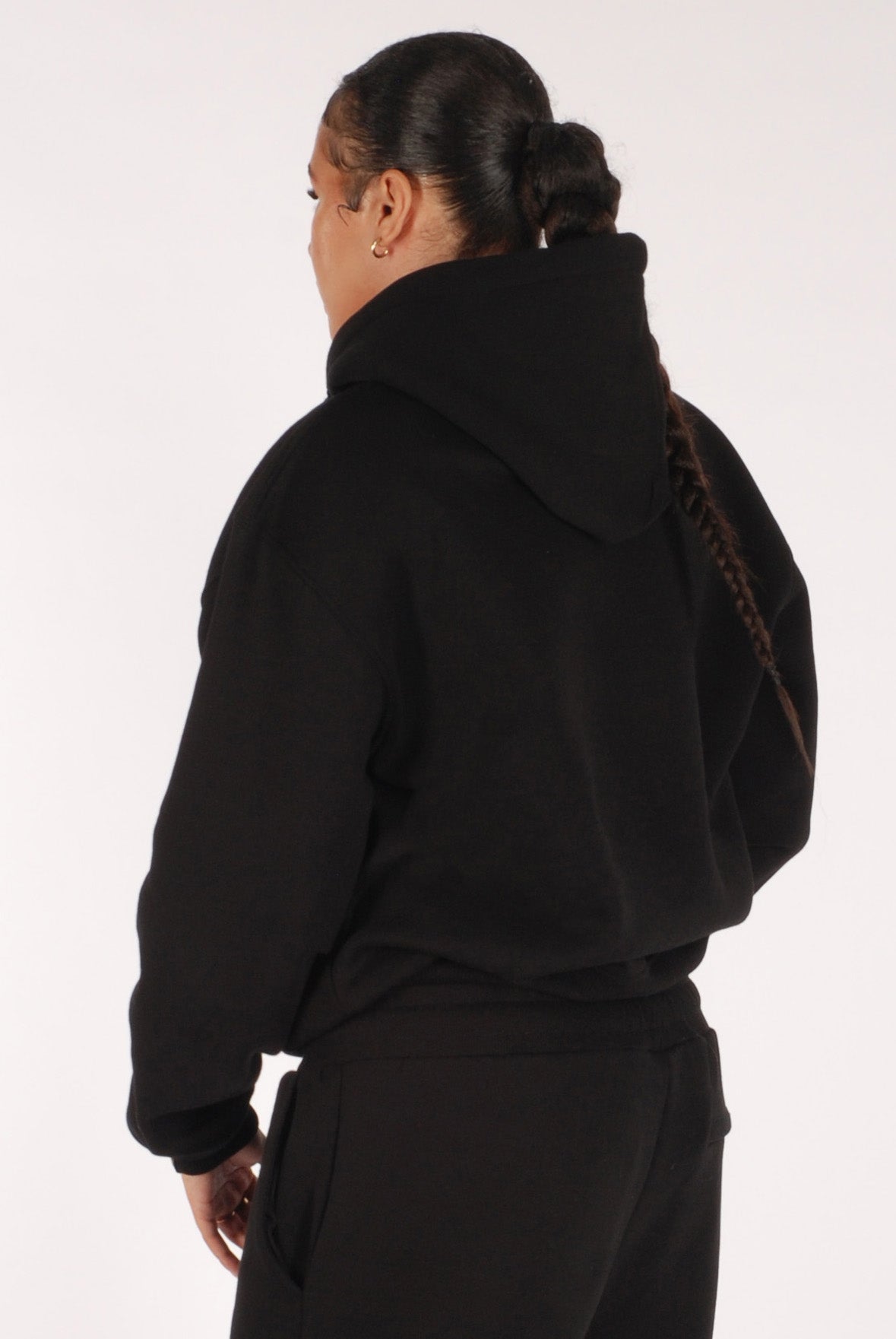 KRONKWOMEN Gloves Applique Hoodie Loose Fit Black Stealth