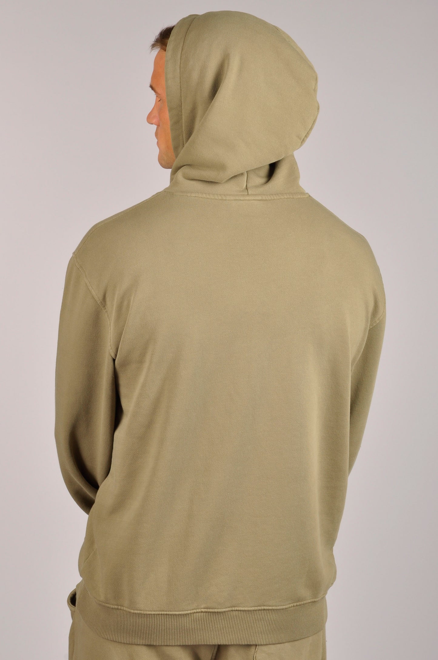 KRONK Faded Iconic Detroit Vintage Wash Hoodie Loose Fit Khaki