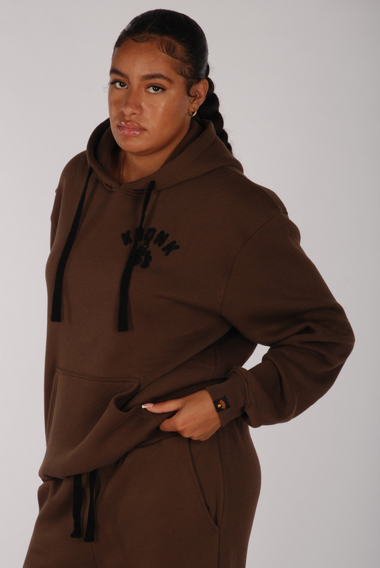 KRONKWOMEN Boxing Team Hoodie Loose Fit Dark Brown