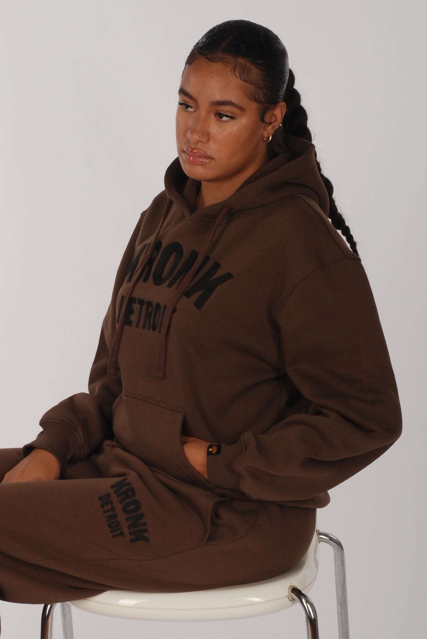 KRONKWOMEN Detroit Hoodie Loose Fit Dark Brown