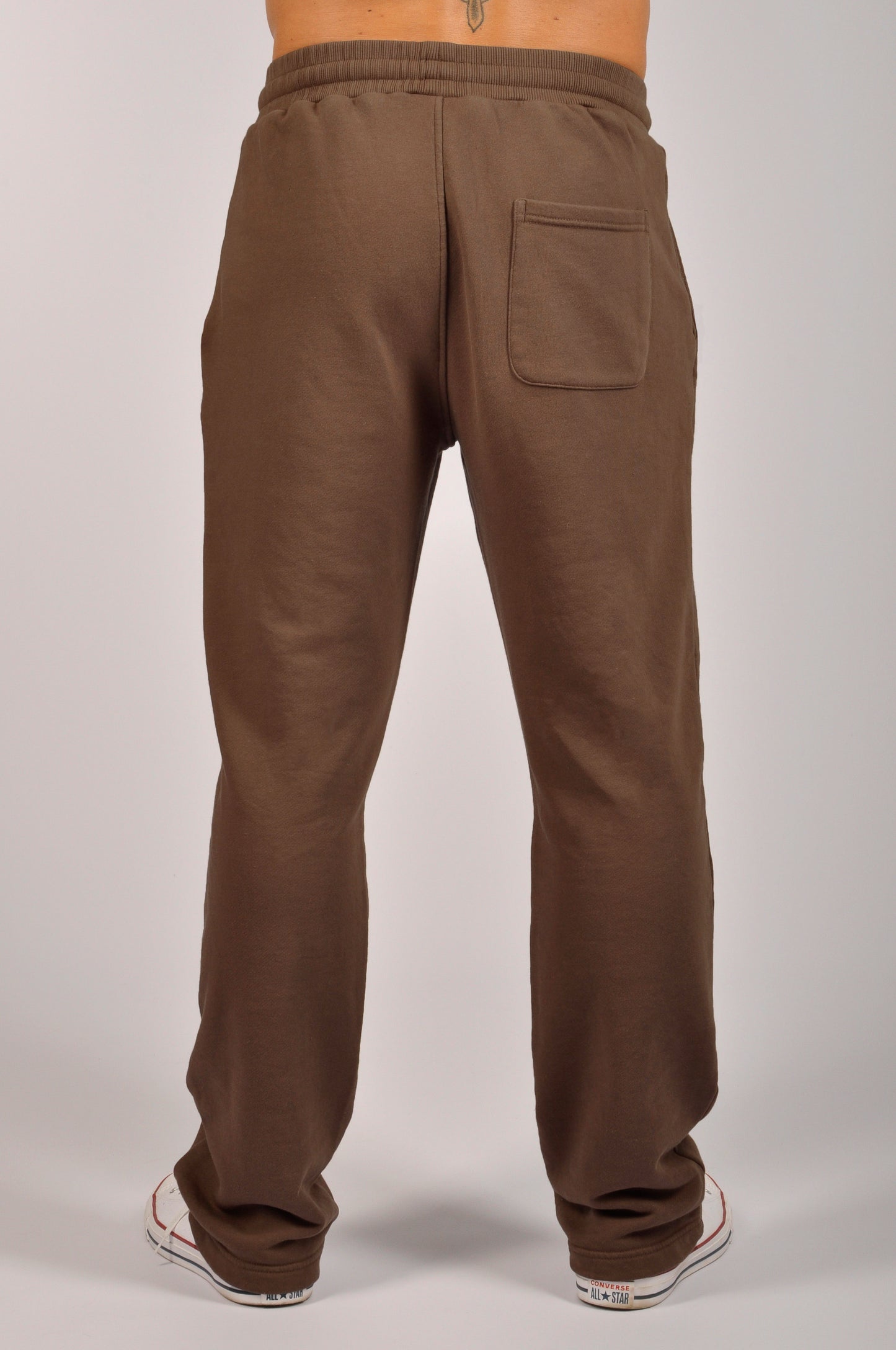 KRONK Faded Gloves Vintage wash Straight Leg Joggers Loose Fit Dark Brown