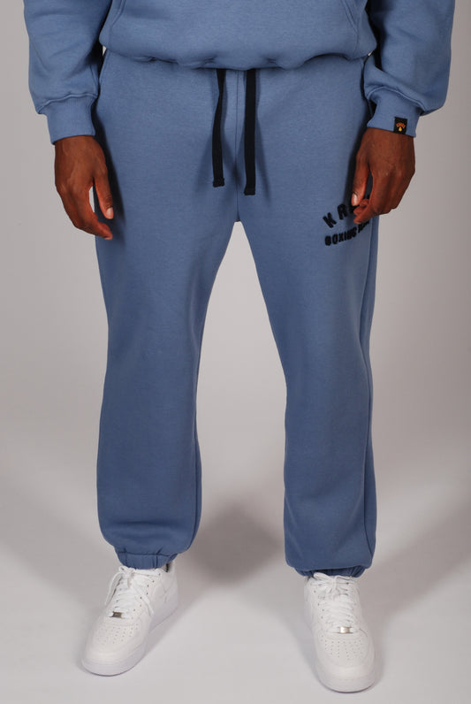 KRONK Boxing Team Towelling Applique Joggers Loose Fit Steel Blue