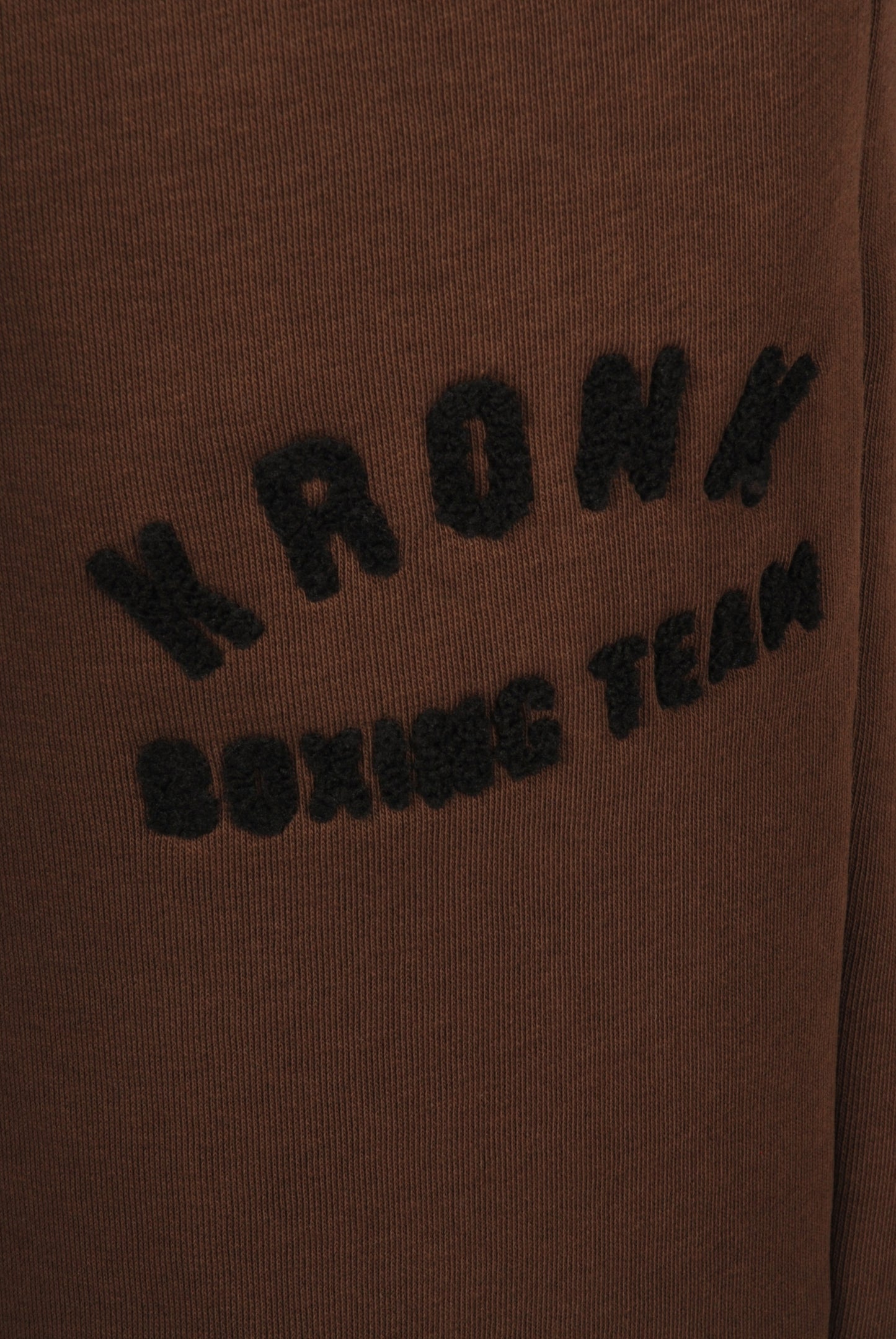 KRONK Boxing Team Towelling Applique Joggers Loose Fit Dark Brown