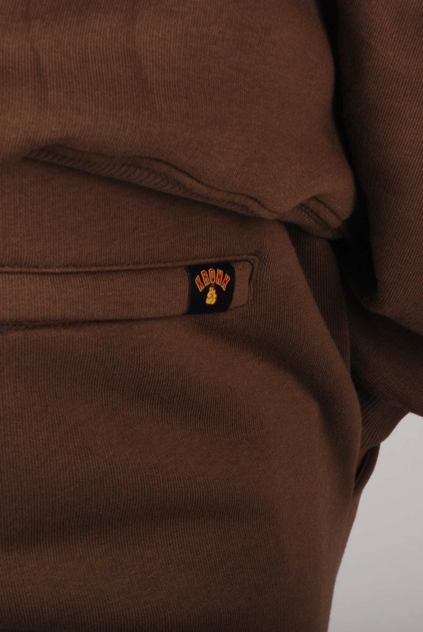 KRONK Detroit Chain Stitch Loose Fit Joggers Dark Brown