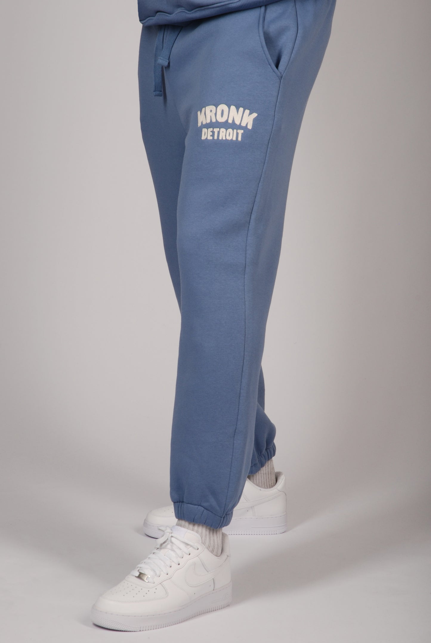 KRONK Detroit Chain Stitch Loose Fit Joggers Steel Blue
