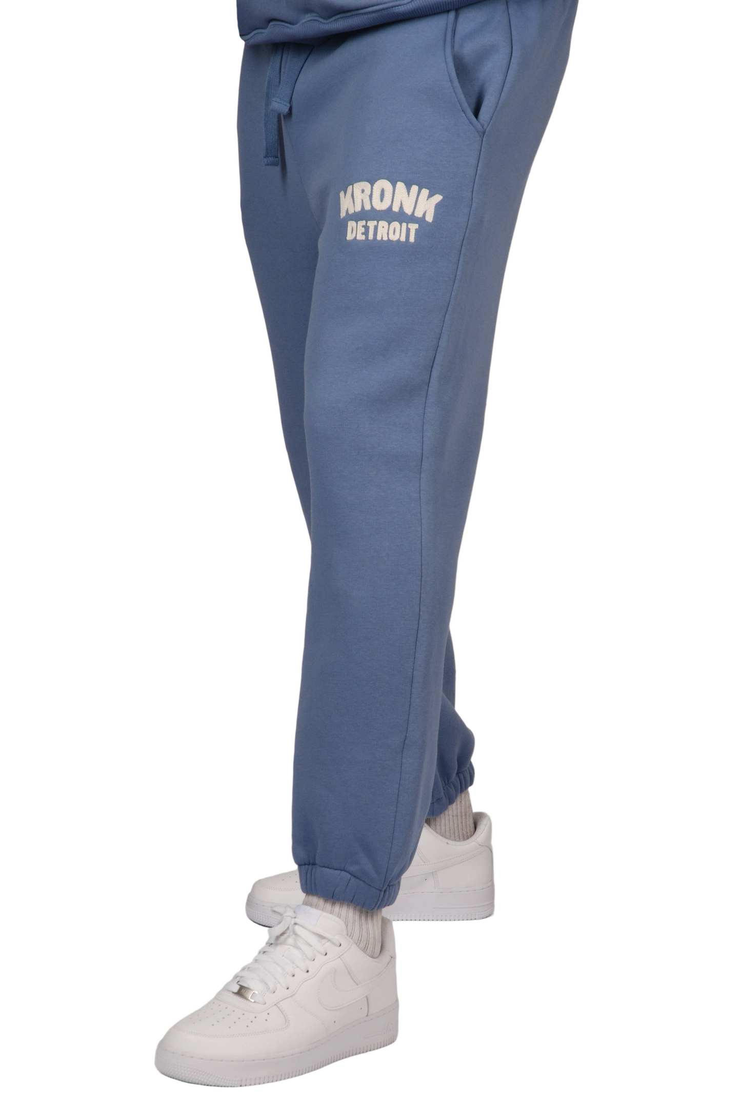 KRONK Detroit Chain Stitch Loose Fit Joggers Steel Blue