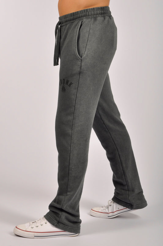 KRONK Faded Gloves Vintage wash Straight Leg Joggers Loose Fit Charcoal