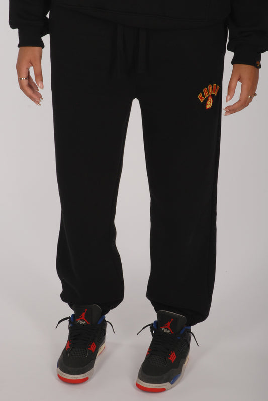 KRONKWOMEN Gloves Applique Joggers Loose Fit Black
