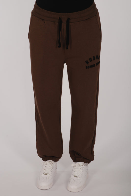 KRONKWOMEN Boxing Team Joggers Loose Fit Dark Brown