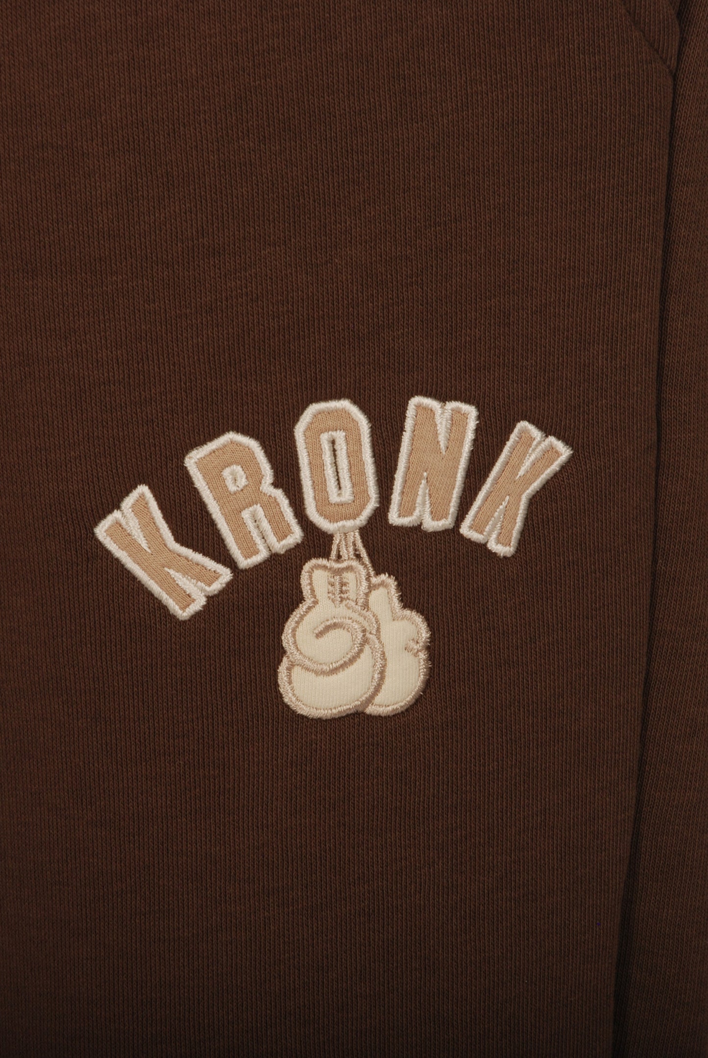 KRONKWOMEN Gloves Applique Joggers Loose Fit Dark Brown