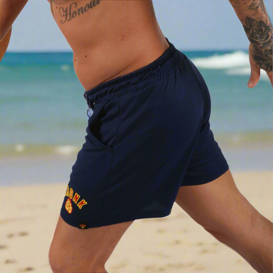 KRONK Gloves Applique Lined Gym Shorts Navy