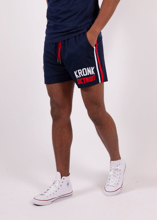 KRONK Iconic Detroit Applique Lined Shorts Navy