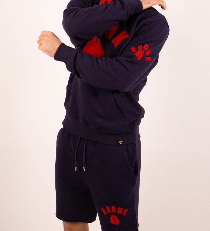 KRONK One Colour Gloves Jog Shorts Towelling Applique Logo Navy