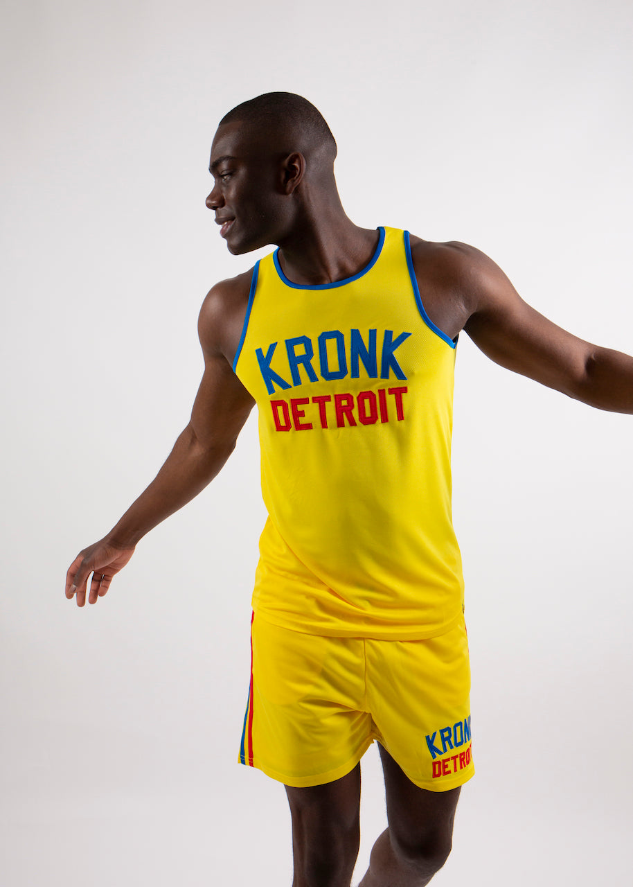 KRONK Iconic Detroit Applique Training Gym Vest Yellow – Kronk Boxing ...